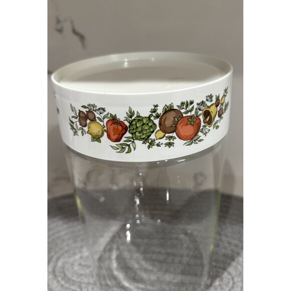 Vintage Pyrex Glass Canister 7.5" x 4.75" Spice of Life USA #8184 - Picture 2 of 4